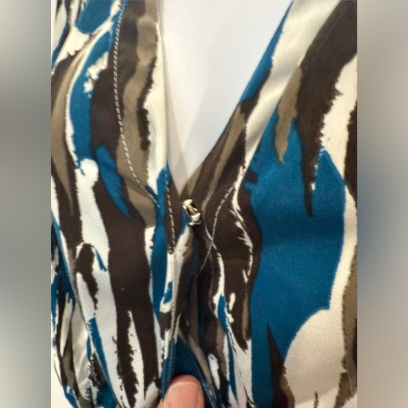 Banana Republic Blue and Brown Patterned Long Sleeve Dress - Picture 3 of 6